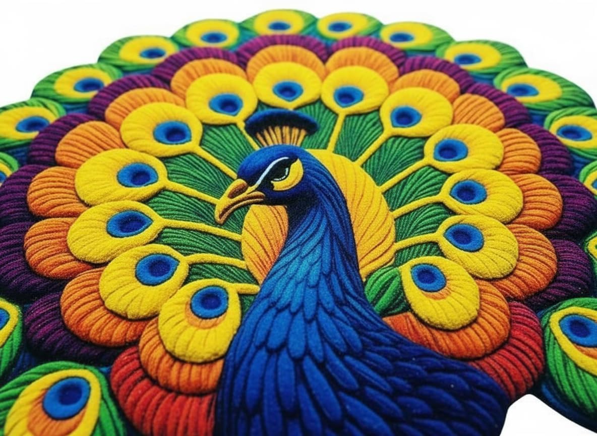 HOMBERKING Peacock & Floral 3D Floor Mat | Anti-Slip, Water Absorbent & Machine Washable | Premium Soft Microfiber Box for Home Decorative Rug for Home, Living Room & Bedroom (PACK OF 1)-image-40