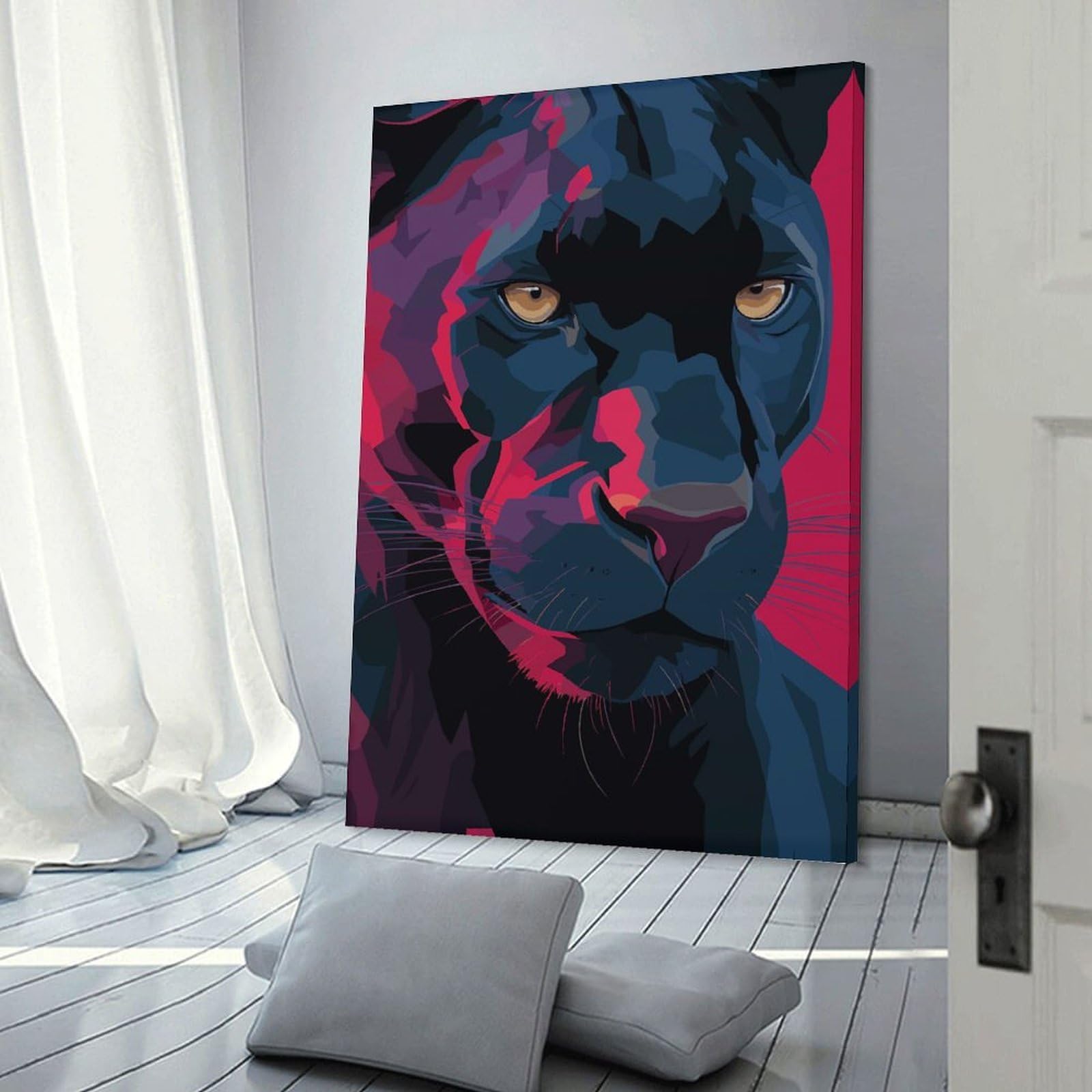 Junmoney Black Panther(2) Wall Decor Canvas Print, 20x30inch(50x75cm), for Bedroom, Lounge Or Dressing Area, Decorative Wall Art for Cosy Rooms