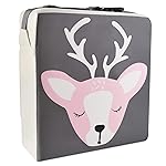 Sunmall Dining Chair Heightening Cushion Portable Dismountable Adjustable Highchair Booster for Baby Toddler Kids Infant Washable Thick Chair Seat Pad Mat (Grey+Pink Deer)