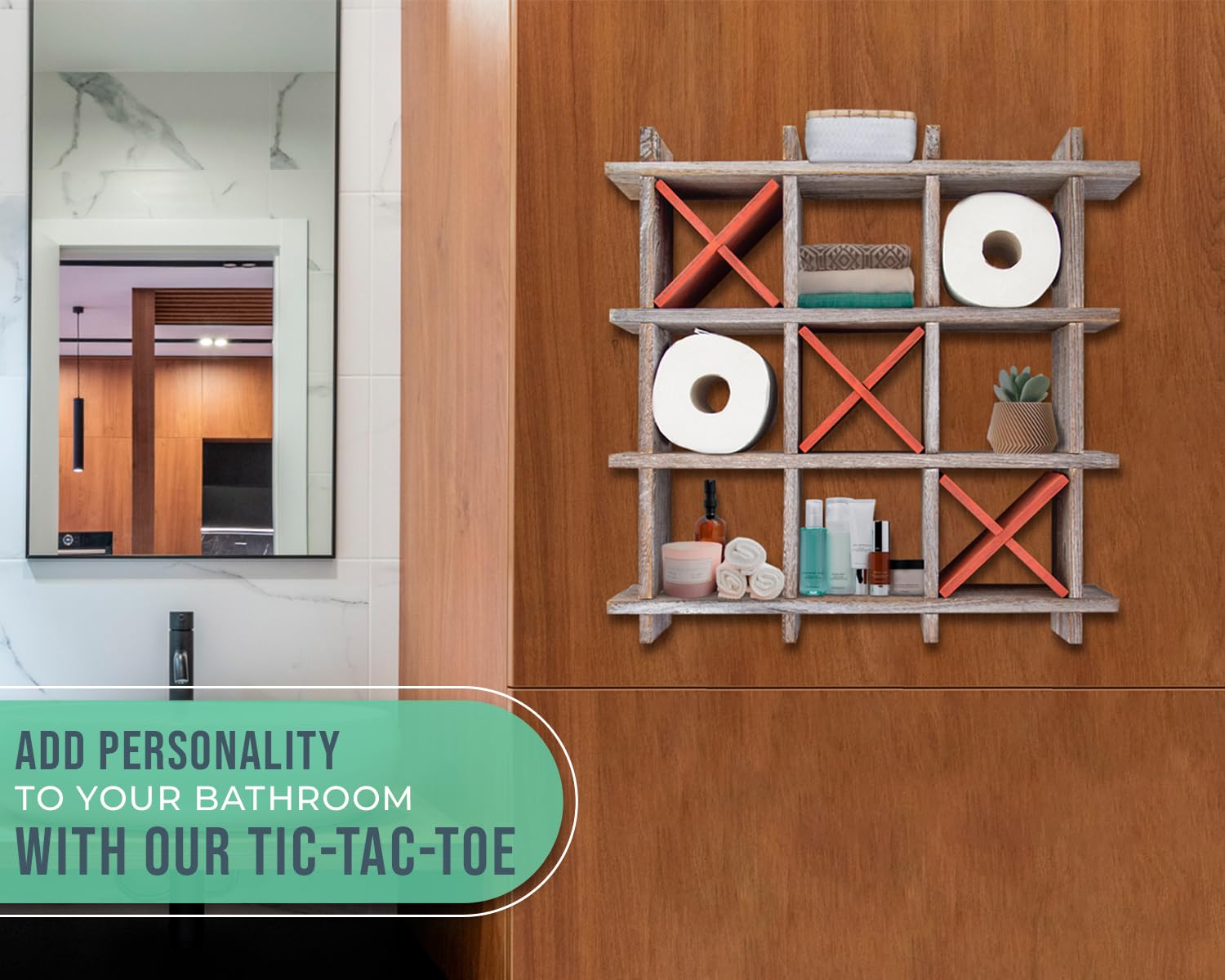 Benedirt置き物 Amazon.com: Comfify Rustic Tic-Tac-Toe Toilet Paper Holder