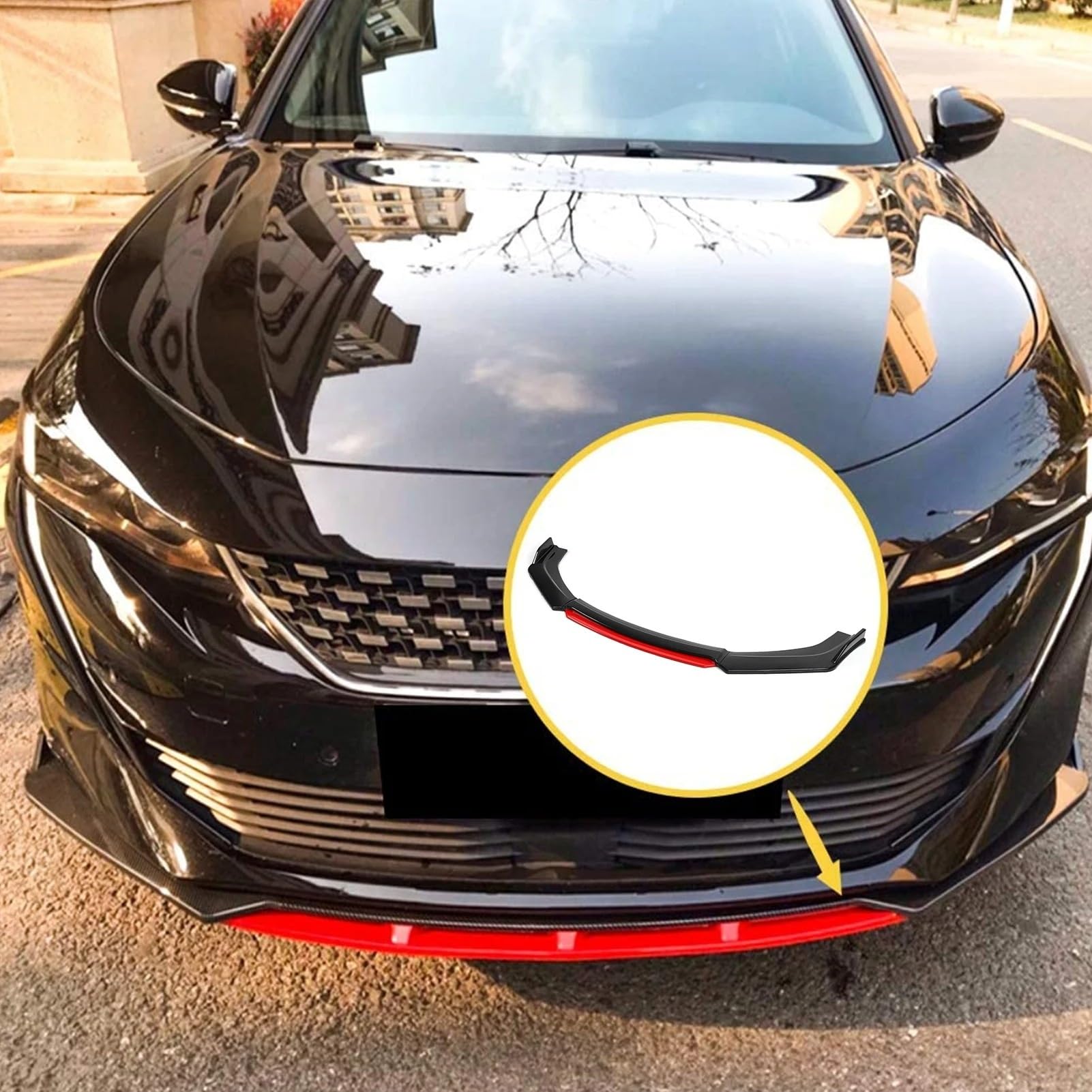 Jupe Latérale Voiture Becquet Pare-Choc Avant Universel Kit Carrosserie Menton Protection PP Pièces Aérodynamiques Extérieures Voiture