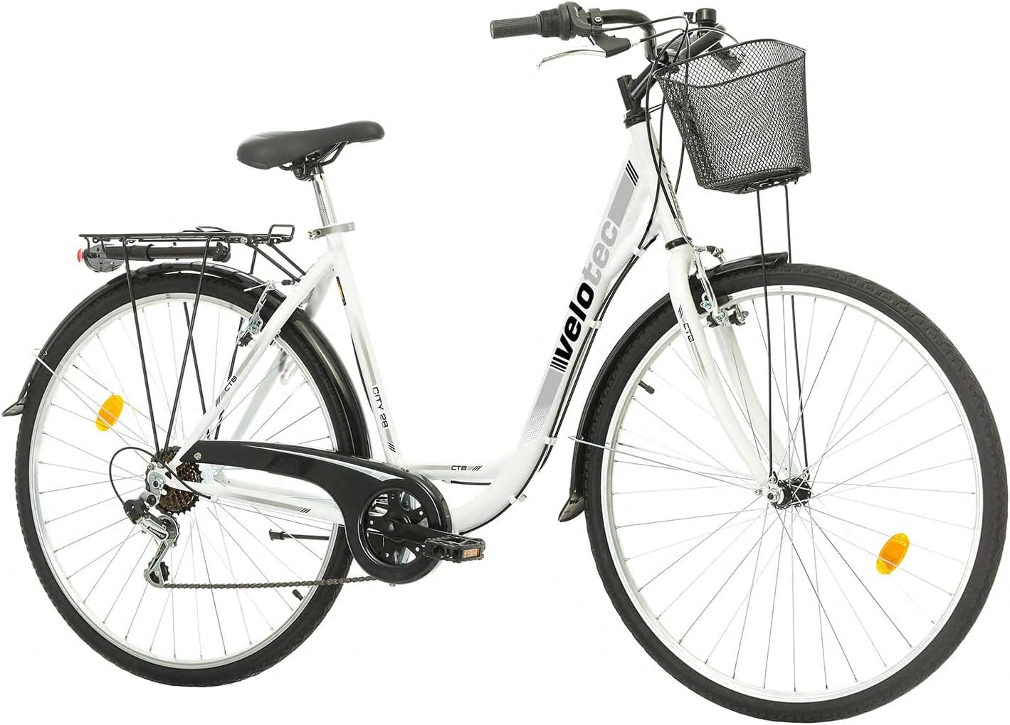 Multibrand Probike 28 Zoll City Fahrrad ALU Rahmen 7 Gang, Korb, Fahrrad-Licht,  Damen, Herren geeignet ab 170-185 cm (Wei grau, 510) : Amazon.de: Sport &  Freizeit