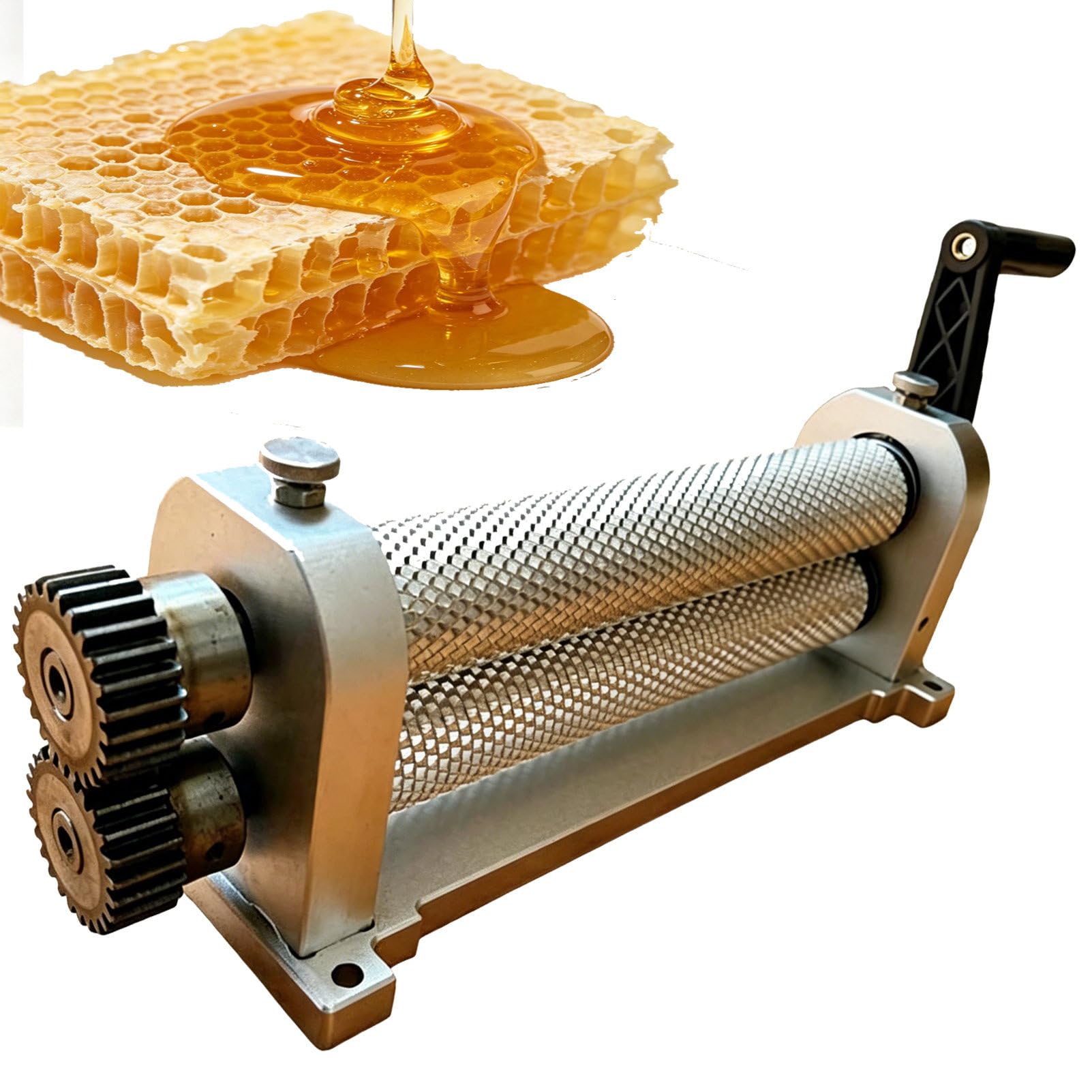 Pvxa 280mm Beeswax Roller, Portable Bee Wax Press, Manual Beeswax Comb Foundation Roller Mill, for Producing Honeycomb Foundation Sheets 5.4mm