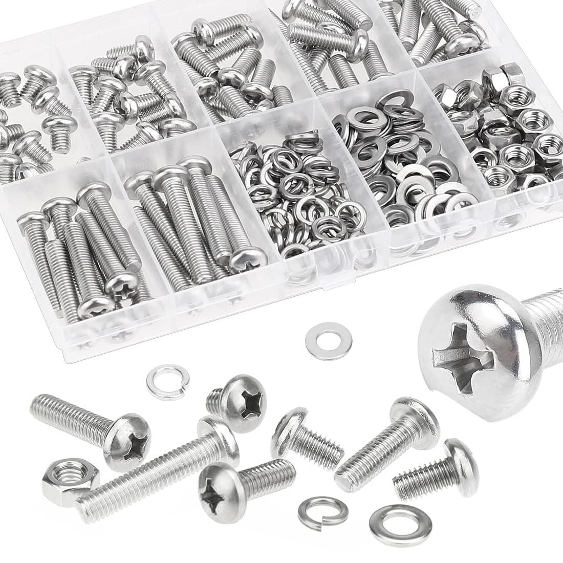 540pcs M3 Stainless Steel Screws, Nuts & Washers Kit -4 540pcs M3 Stainless Steel Screws, Nuts & Washers Kit -4