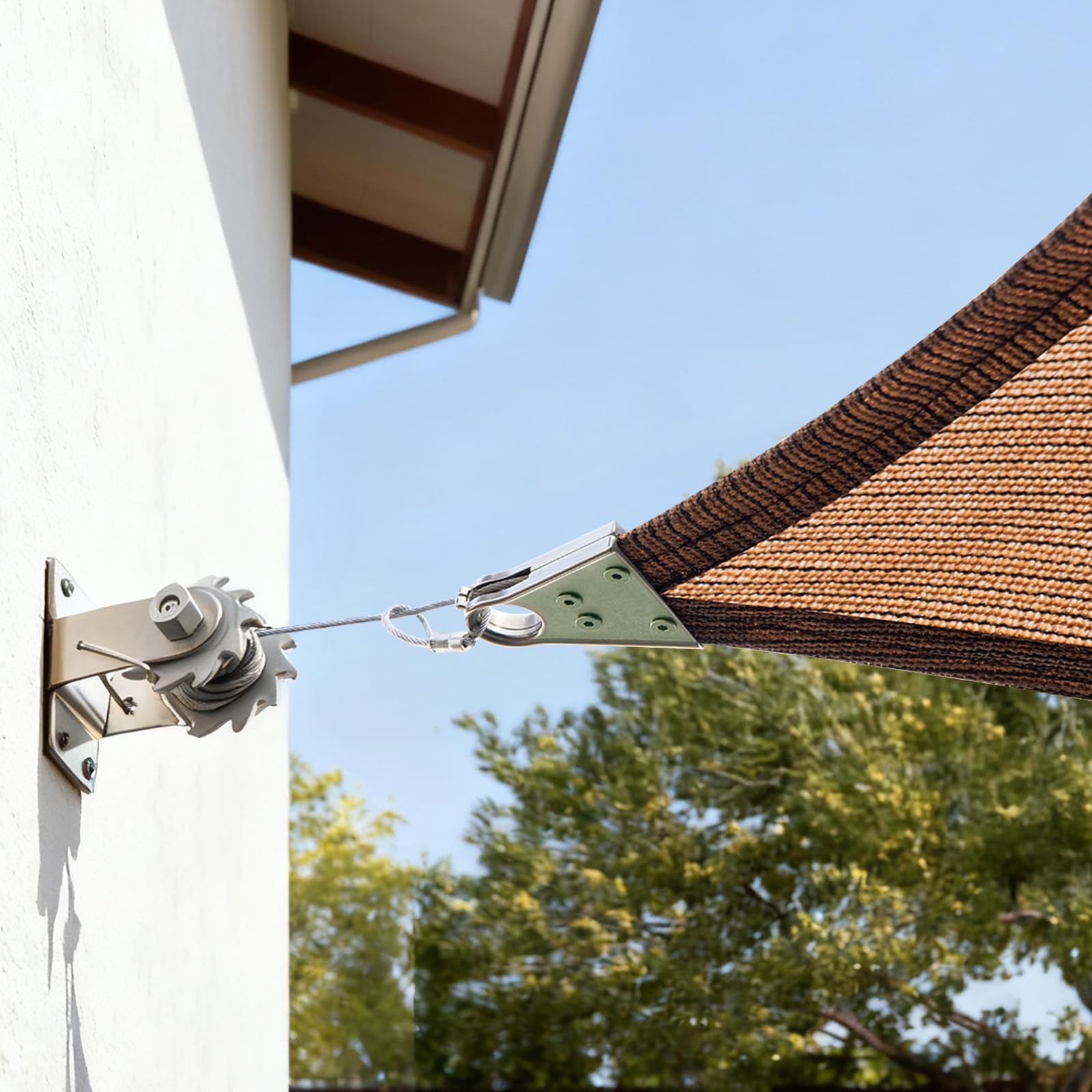 ColourTree Super Ring 30 'x 30' x 30' Brown Triangle Sun Shade Vela, baldacchino di grado commerciale, angoli e bordi rinforzati, tessuto 260 GSM resistente -3 anni di garanzia (realizziamo dimensioni