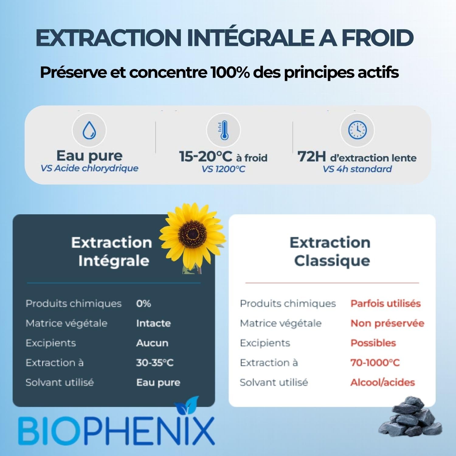 Biophénix - Magnésium Bio 90 Gélules - Procédé Exclusif Extraction Intégrale® - 0% Excipient • 0% Additif • 0% Produit Chimique - Fatigue & Equilibre - Fabriqué en France - Vegan (Lot de 3)