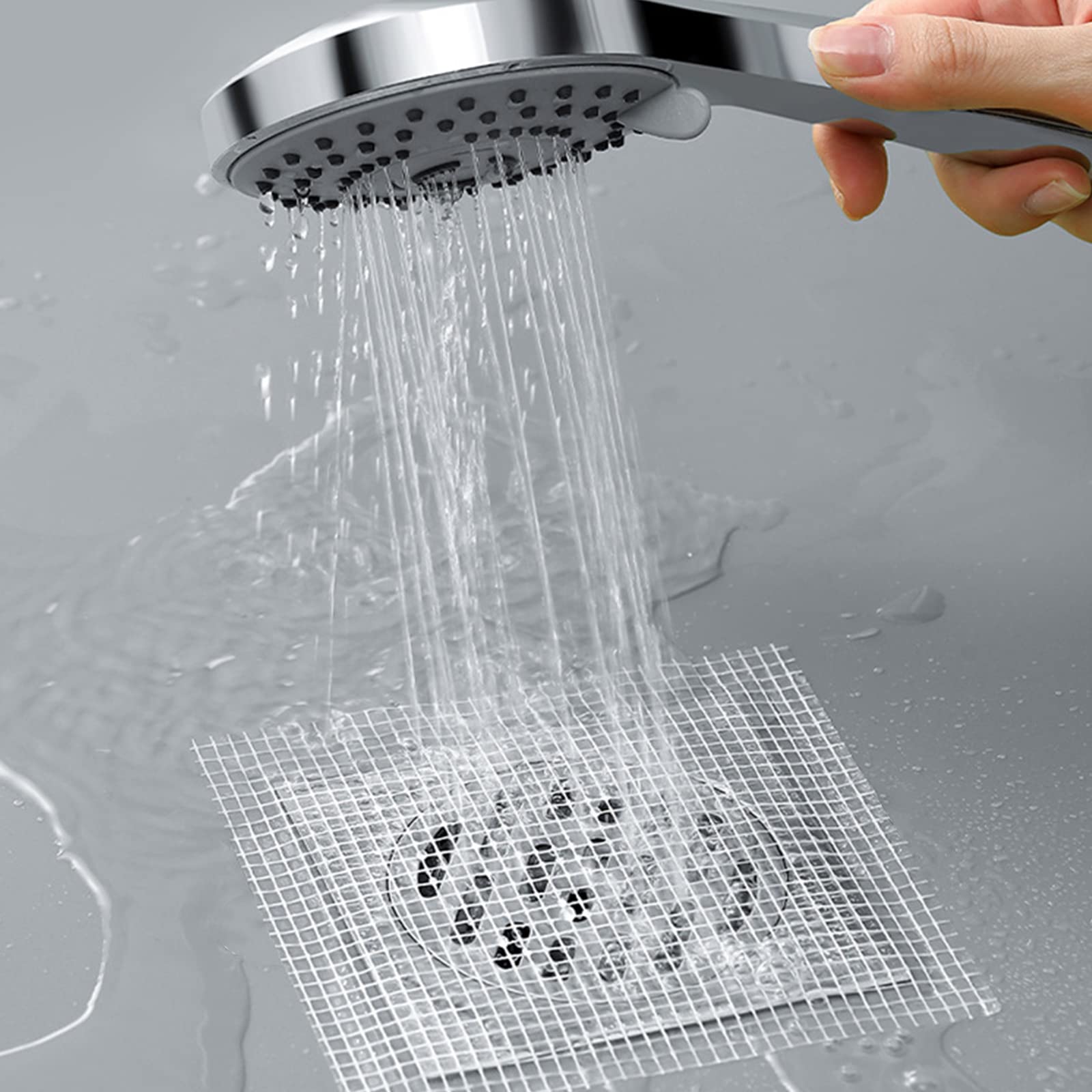 IOG 30 Filtri Monouso Per Capelli Per Scarico Doccia E Vasca, Rete In Fibra Di Vetro Adesiva, Diametro 11 Cm, Antiodore E Antintasamento