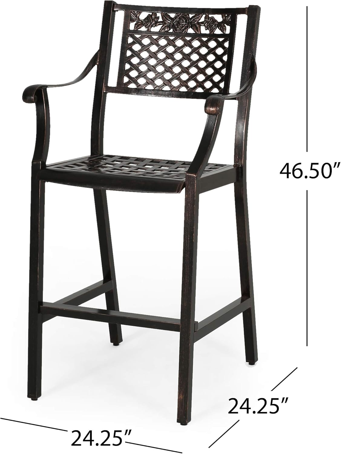 Christopher Knight Home Athena Outdoor 29" Aluminum Barstool (Set of 2), Copper Finish