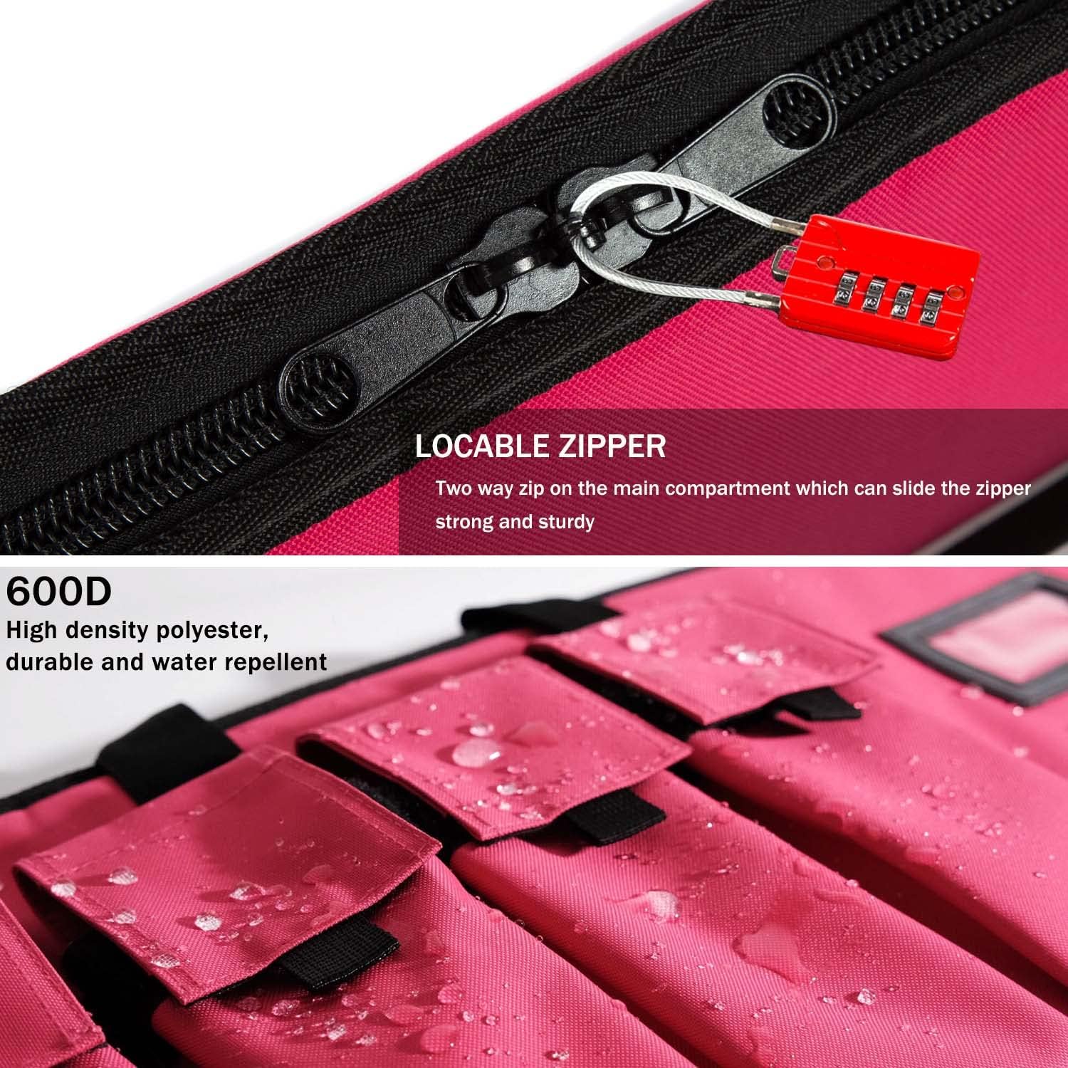 Rifle Case Tactical Rifle Bag with Multiple Magazine Holder Pouch,Lockable Zippers and Adjustable Sling,Available Length in 38" 42". (Pink, 38inch)