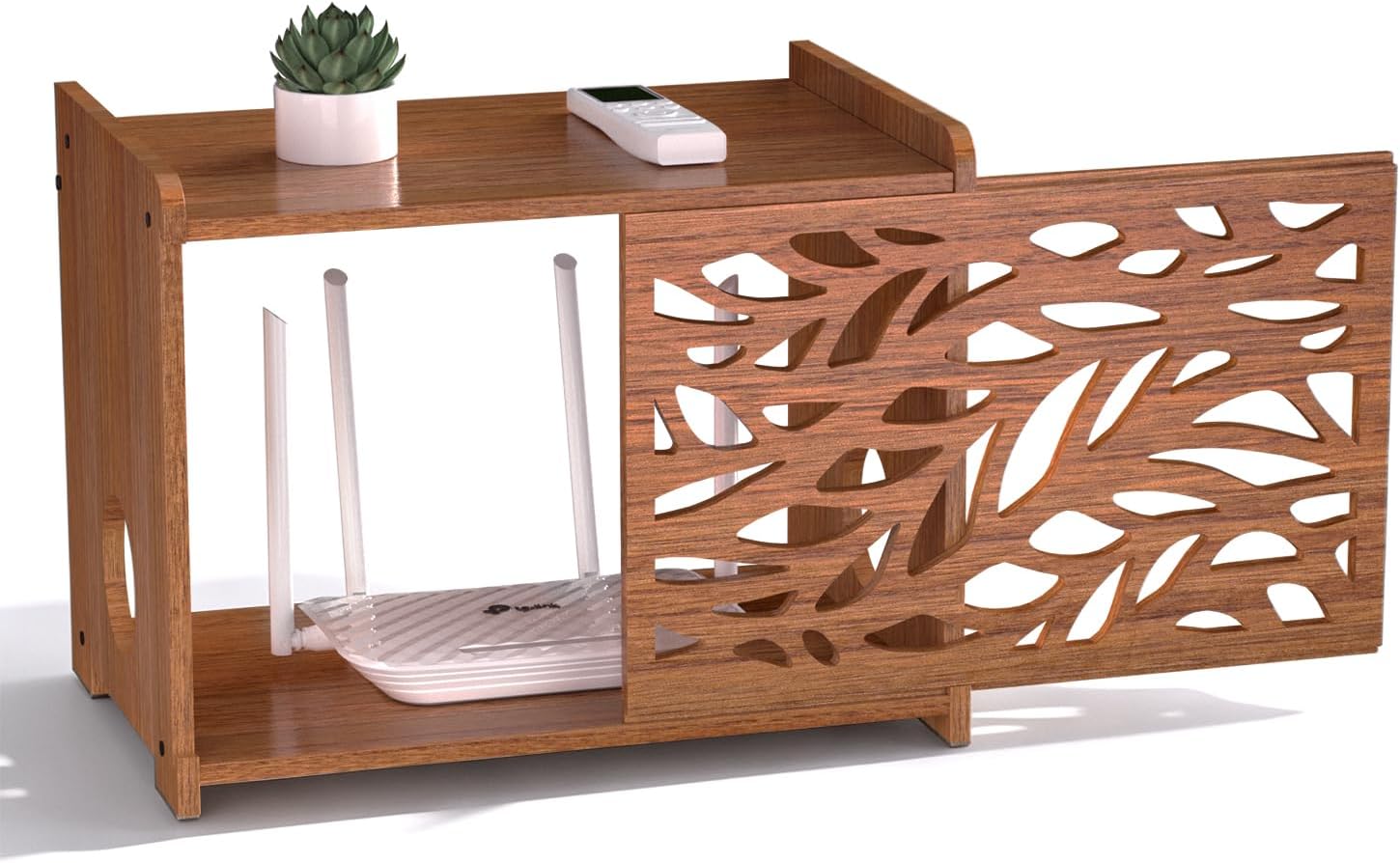 Router Box Hider & Projector Shelf -Decorative WiFi Router Storage Cabinet