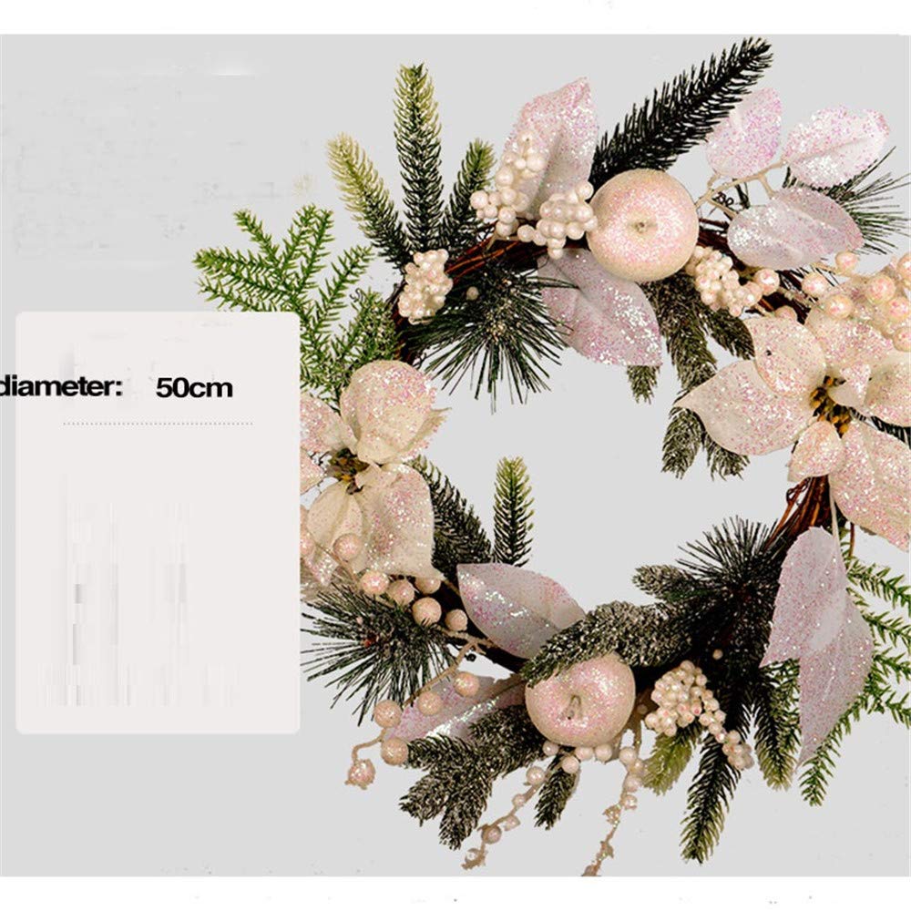Guirlande De Noël Blanche Jour De Thanksgiving Guirlande Artificielle Faux Barries Fleurs Blanches 50cm