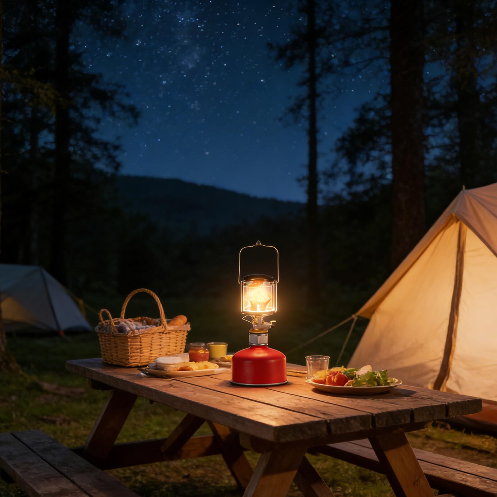 FRCOLOR Lanterne à Gaz Mapp Portable pour Camping en Plein Air avec Éclairage Fiable, Matériau Cuivre et Acier Inoxydable, pour Activités de Plein Air et Randonnée