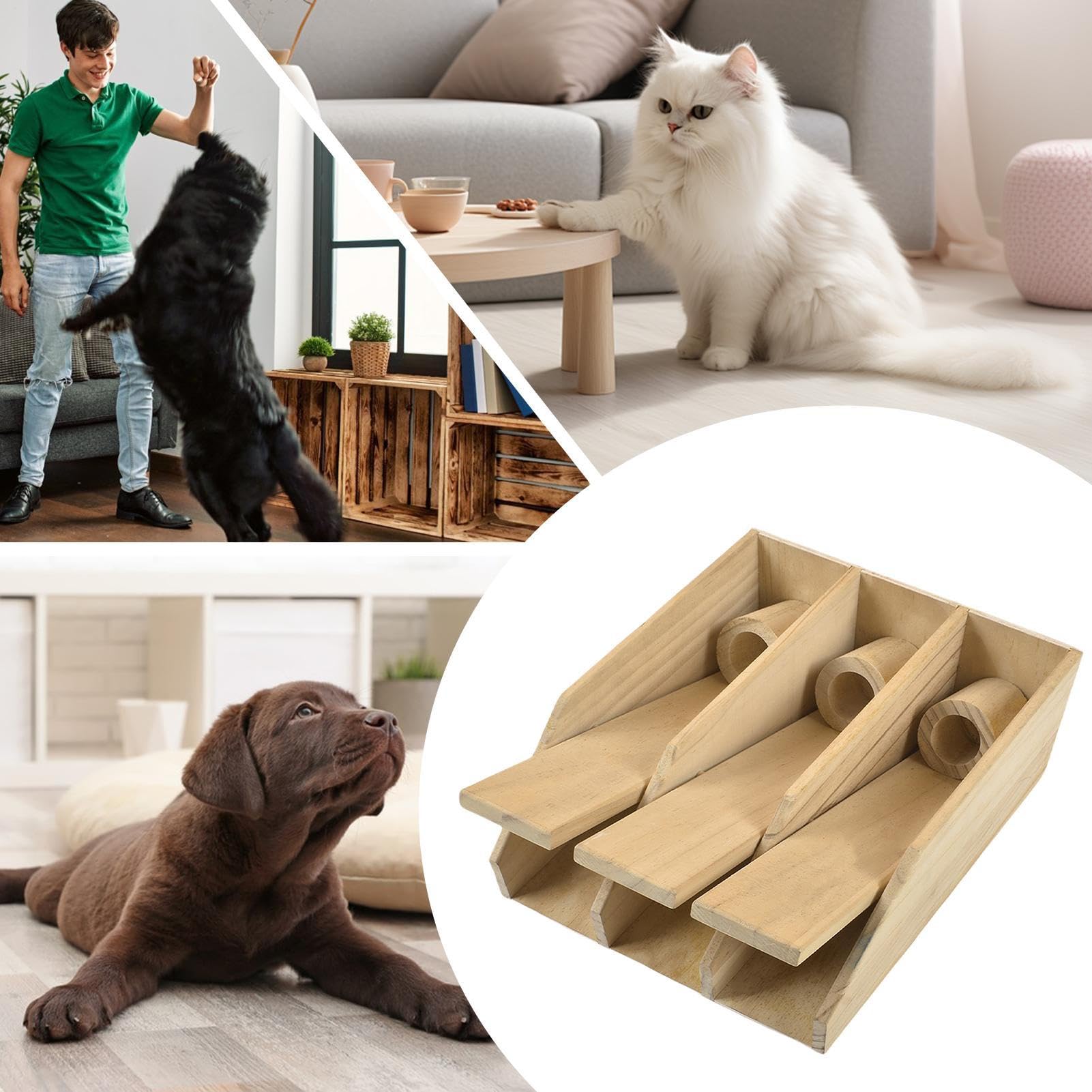 Giocattolo Dispenser per Cani Tastiera a Piano per Cani Alimentatore Lento | Dispenser di Cibo in Legno Promuove Alimentazione Lenta Pulizia Denti Riduzione Stress Addestramento
