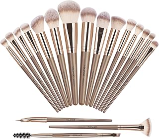 MAANGE 18-Piece Professional Makeup Brush Set Champagne Gold - Soft Synthetic Bristles for Foundation, Powder, Eyeshadow & More