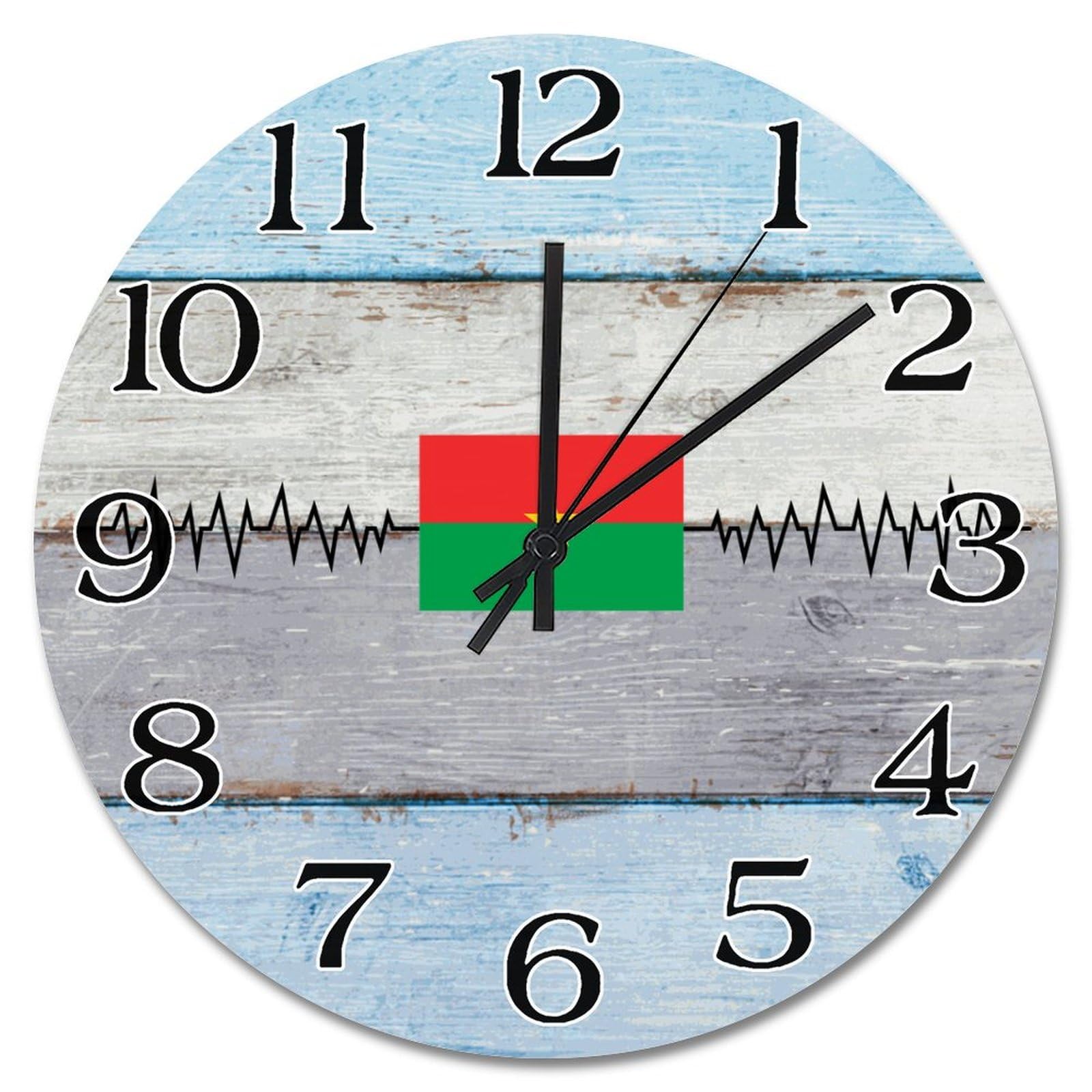 Horloge murale Burkina Faso silencieuse pour salon