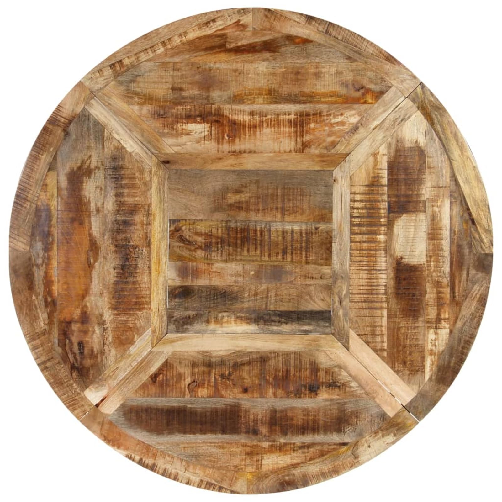 Homgoday Tavolo da Pranzo in Legno Massello di Mango con Struttura in Ferro Nero, Design Vintage, 150 x 76 cm, Richiede Assemblaggio