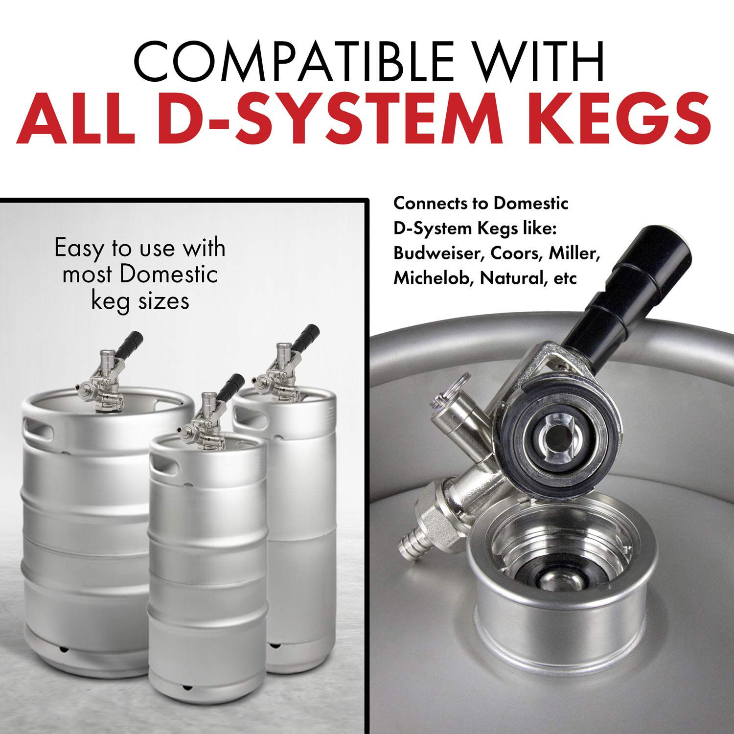 KegWorks BFKT85D2 US Sankey Keg Acoplador Sistema D Manija de palanca