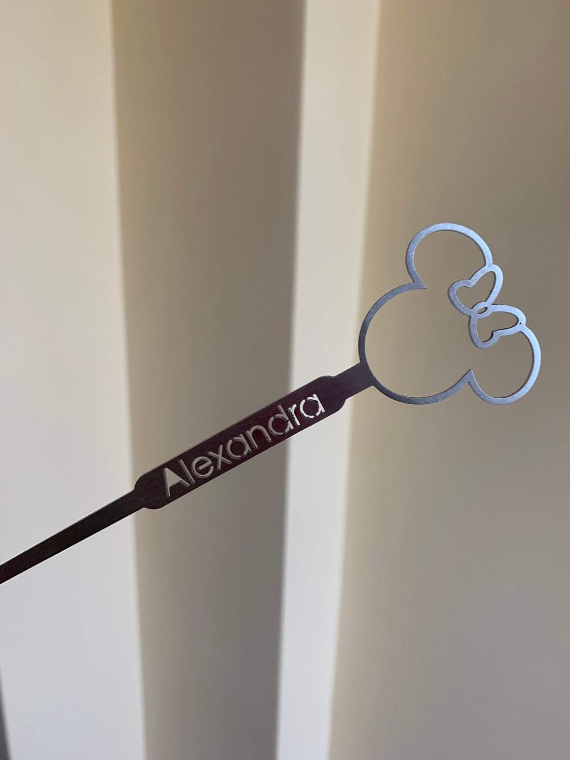 Stainless Steel Personalized Mickey Mouse Minnie Mouse Name Drink Stirrers Disney Wedding Decorations Custom Names Birthday Party Decor Metal Table Centerpieces Swizzle Stir Sticks Cocktail Accessory : Handmade Products