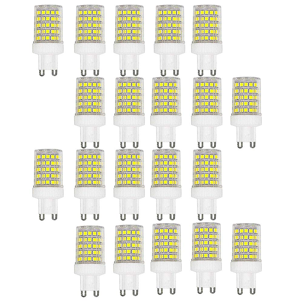 GOUGEER 20 Stück G9 10W LED Glühbirnen Ersatz 100W Halogenlampe G9 1000 Lumen, kaltweiß 6000K, Keramiksockel, Nicht Dimmbare Glühlampe für die Beleuchtung zu Hause, Kapselbirnen