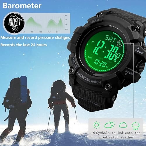 Miniatura 3 de Watch Compass, Altimeter Barometer Thermometer Temperature, Pedometer, Military Army Waterproof Outdoors Sport Digital Watch for Men