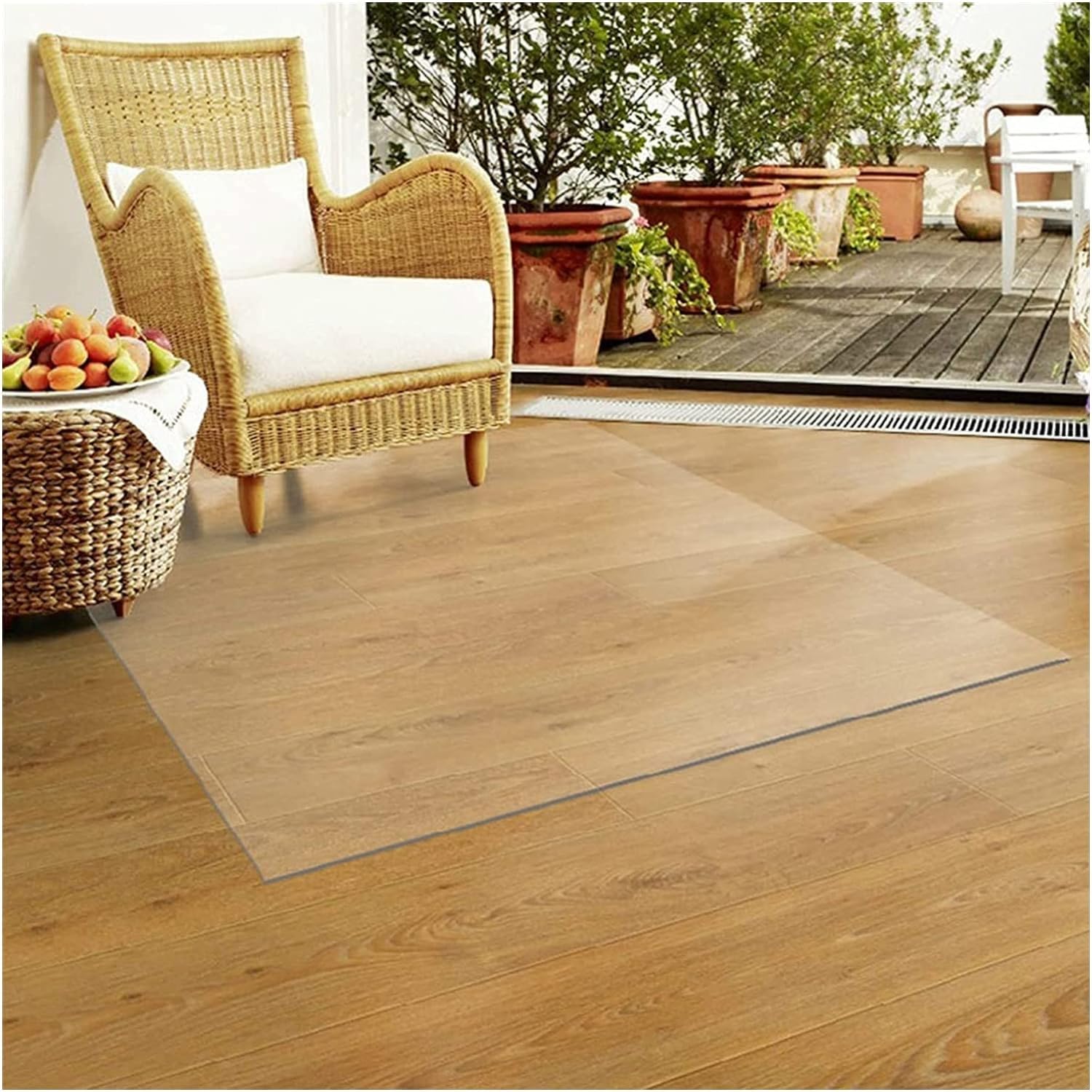 Tapis de sol en plastique vinyle - 2 mm - Antidérapant - Protection de sol en PVC transparent pour sols durs - Longueur : 100 à 280 cm - Idéal pour la maison et le bureau - 90 x 100 cm