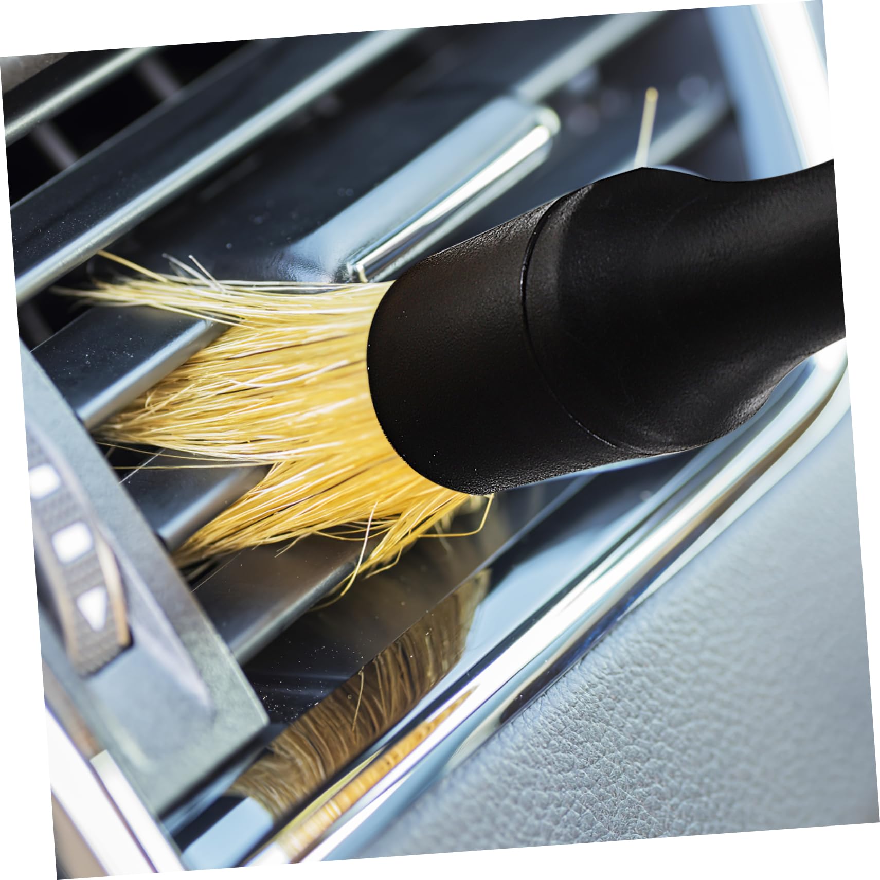 PRETYZOOM Brocha de Limpieza para Coche Interior, Kit de Detallado con Mango Ergonómico, Cabezales de Repuesto, para Rejillas y Asientos