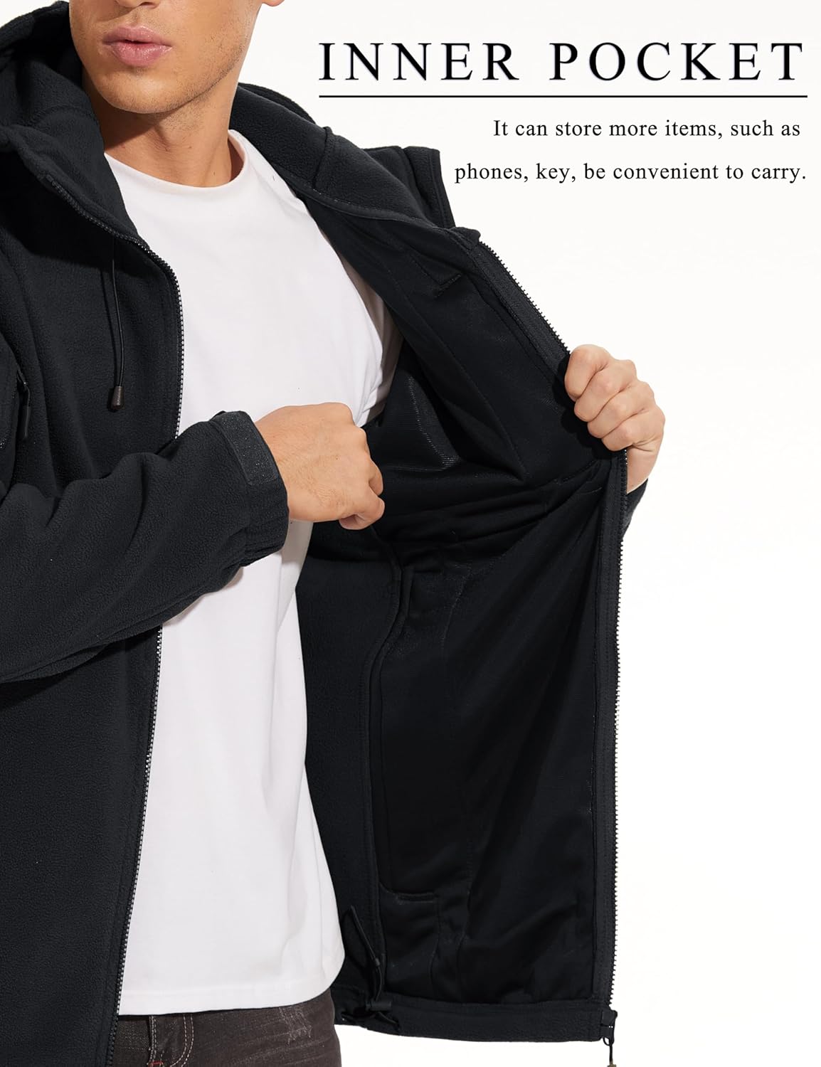 CRYSULLY Mens Fleece Hoodies Jacket Tactical Military Hunting Winter Windproof Warm Hoodie Coat Jackets - Image 7