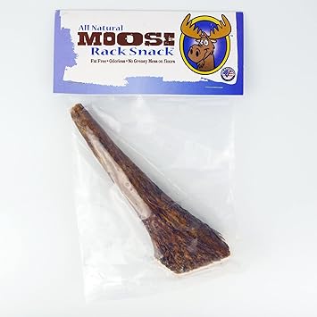 Chasing Our Tails Moose Rack Snack - 100% All Naturally Shed Moose Antler Chew. Medium Size Range of 5