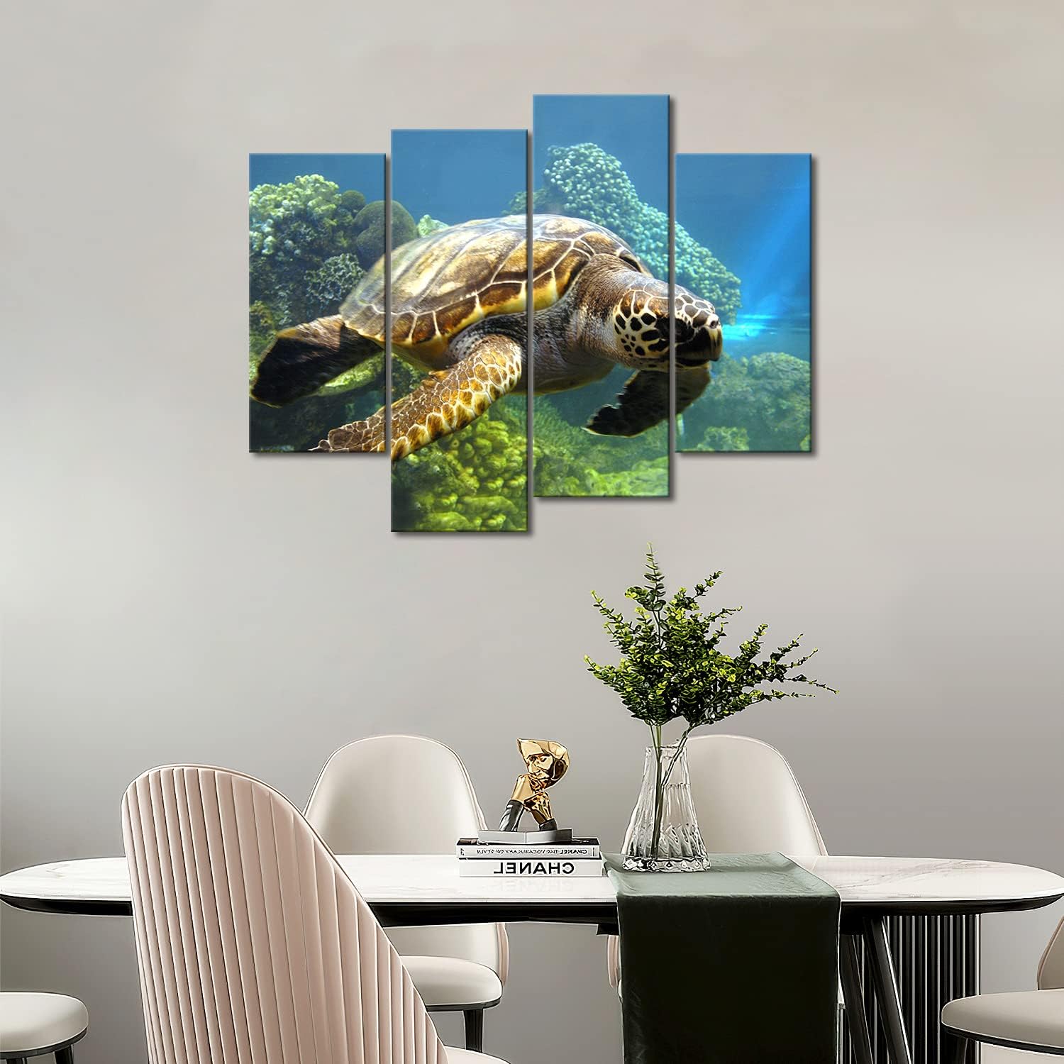 Turtle Swimming in Bottom of Sea Wall Art Painting The Picture Print On Canvas Animal Pictures for Home Decor Decoration Gift