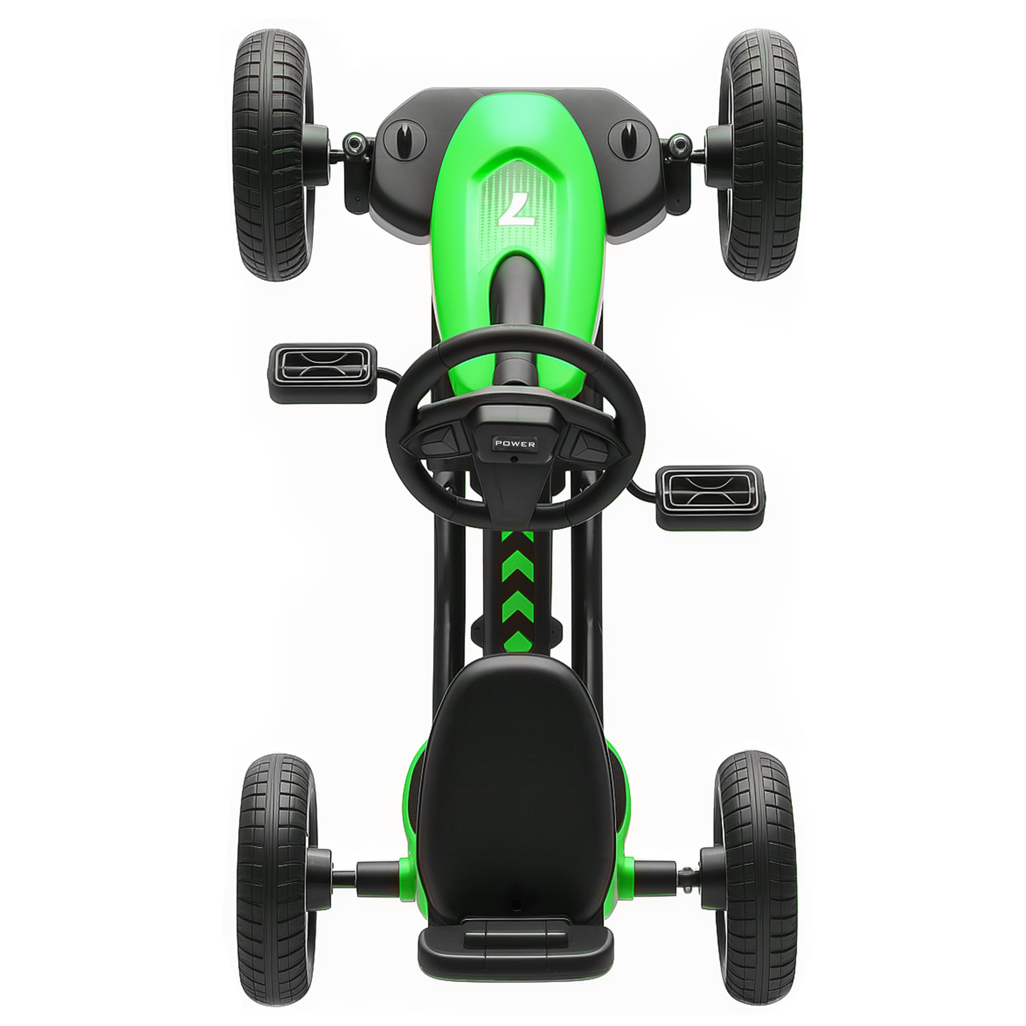 AIYAPLAY Kart a pedales para niños, go-Kart para niños con ruedas de EVA silenciosas, avanzar y retroceder, coche a pedales para niños de 2 a 5 años, color verde