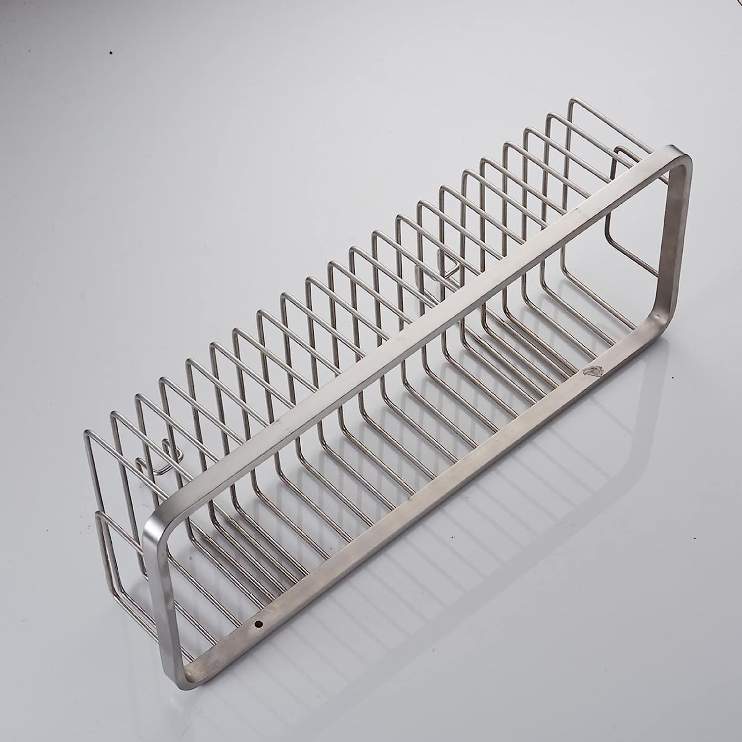 Estante de Ducha, Carrito de Ducha de Esquina, Estante de Ducha, Estante de Ducha montado en la Pared con Ganchos, Cesta de baño, para Colgar Esponja y Toalla