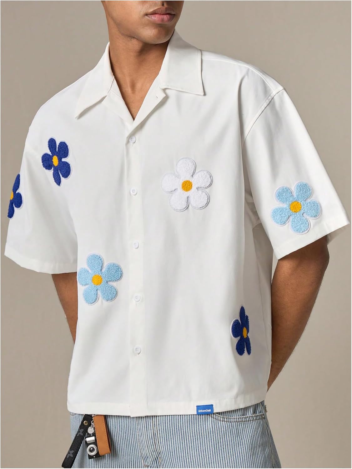 SHENHE Men's Oversized Short Sleeve Button Down Floral Shirt Collared Summer Streetwear Top - Image 3