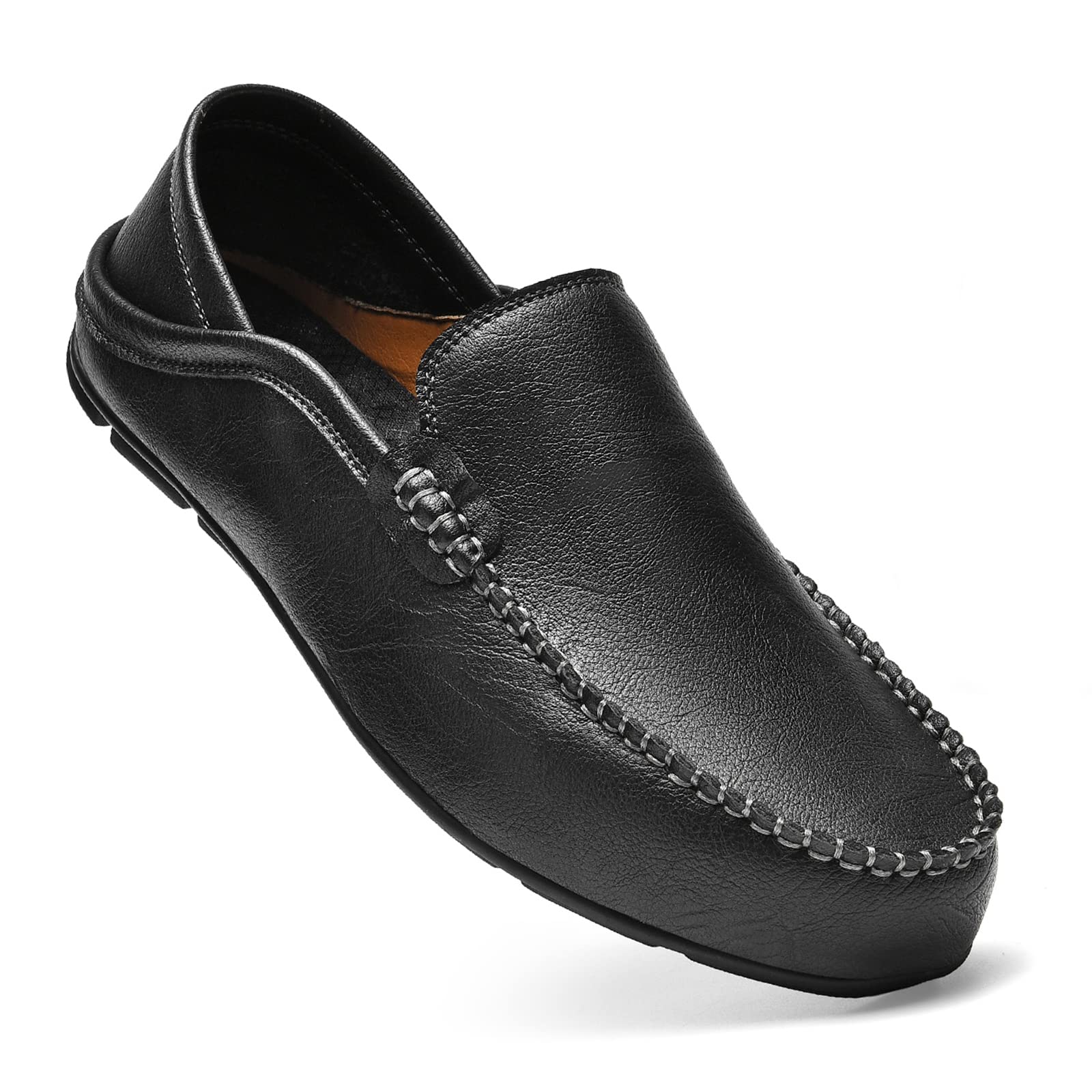 CHAKIEMens Loafers Slip On Driving Casual Leather Shoes Fashion Dress Shoes【Includes an Extra Pair of Insoles】