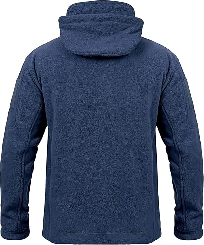 Miniatura 2 de CARWORNIC Chamarras tácticas de forro polar con capucha para hombre, con cremallera completa, para invierno, cálido, militar, para senderismo, con