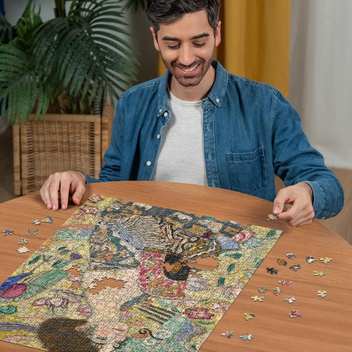 Ravensburger - Puzzle 1000 Pezzi Klimt: Dama Col Ventaglio​ | Puzzle 1000 Pezzi Arte Con Una Misura Di 70x50 Cm | Regalo Per Adulti E Bambini Da 14 Anni E Più