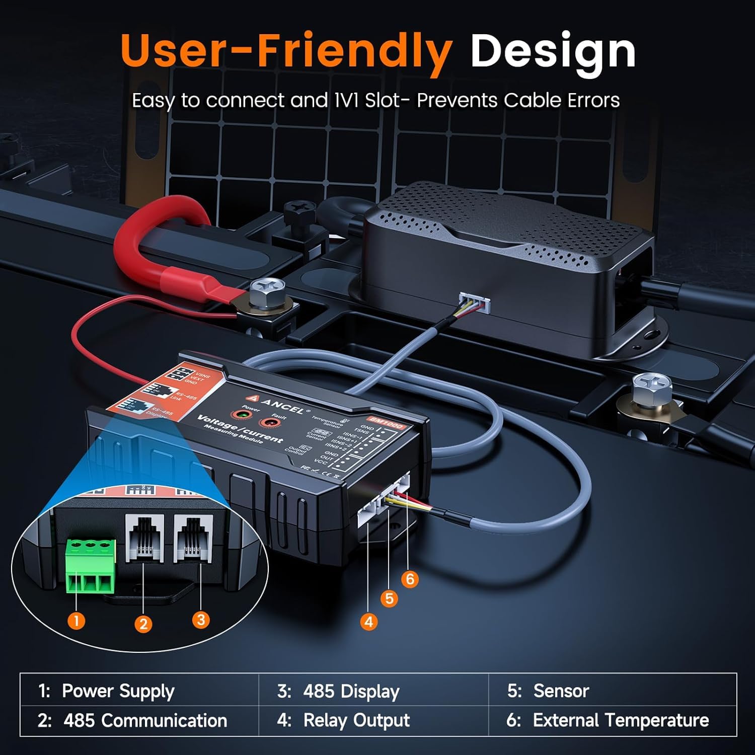 ANCEL BM1000 Battery Monitor mit Shunt 400Amp, 10-120V SmartShunt Bluetooth Batteriewächter, Wlan Batteriemonitor, Battery guard Echtzeit-Überwachung von Spannung, Stromstärke und Ladezustand