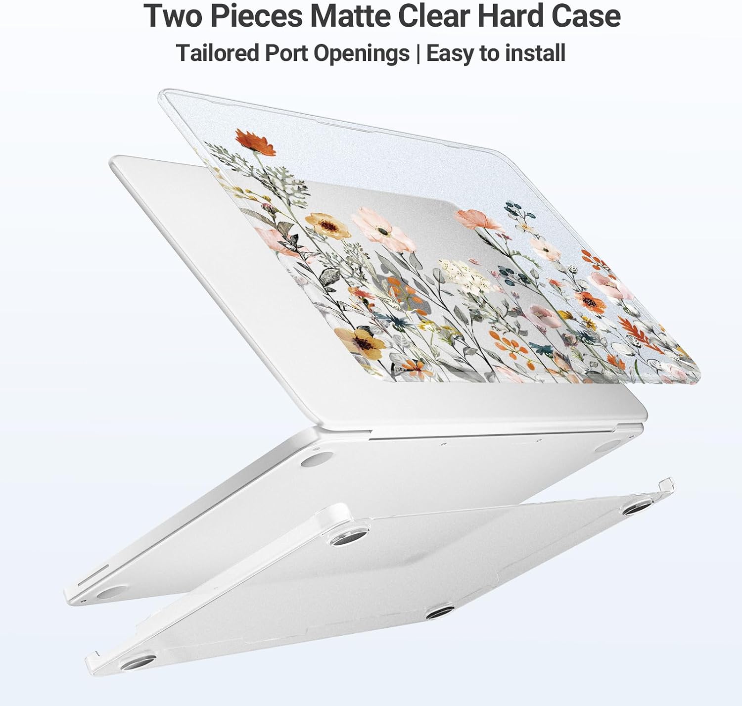MOSISO Compatible with MacBook Neo 13 inch Case 2026 Release Model A3404 with A18 Pro Chip, Garden Flowers Scratches-Resistant Protective Hard Shell Case&Keyboard Cover&Screen Protector, Clear