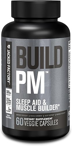 Build PM nocturno para construir músculo y ayudar al sueño– Suplemento de recuperación posterior al entrenamiento y soporte para dormir con