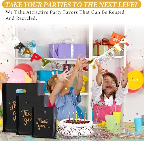 Miniatura 7 de HIMOMO Mini bolsas de agradecimiento, 300 bolsas de agradecimiento de plástico de 3 tamaños, bolsas gruesas para pequeñas empresas, bolsas de