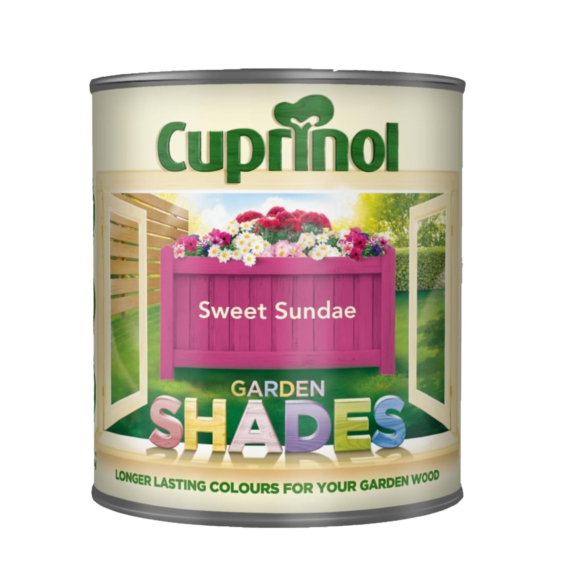DUAYRA Garden Shades Paint | Quick Drying Water Based | For Garden Fence, Shades, Benches, Terracotta, Brick, Stone | Exterior Wood Furniture | Long Lasting (Sweet Sundae, 1 Liter)