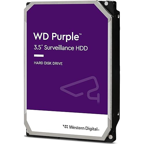 Western Digital 1TB WD Purple Surveillance Internal Hard Drive HDD - SATA 6 Gb/s, 64 MB Cache, 3.5" - WD10PURZ