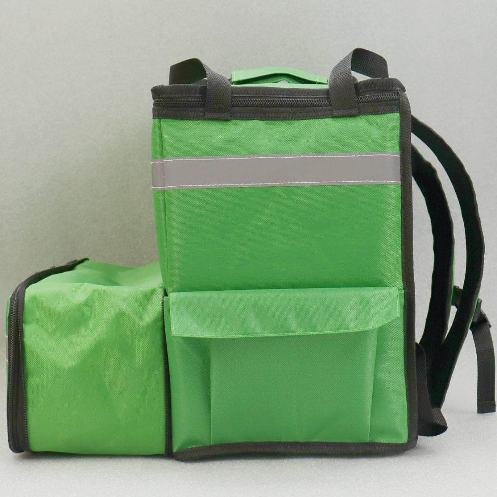 Mochila térmica para Entrega de Alimentos, Calentador de Alimentos con 2 Bolsillos de Malla para Bicicleta, Bolsa Extra Grande para Entrega de Pizza.