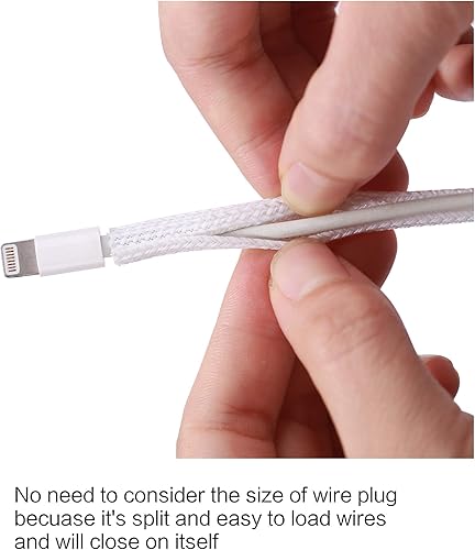 Vista 29 de Alex Tech - Malla protectora de cable de 25 pies y 1.25 de pulgada, abierta, para cable USB, cable de alimentación, de audio y video; protege