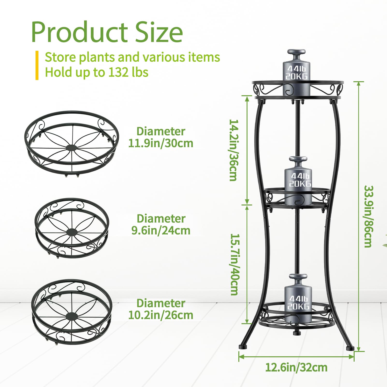 【NO.５】 IRON PLANTS RACK 3段 Amazon.com: iDavosic.ly 3 Tier Tall Metal Plant Stand Indoor