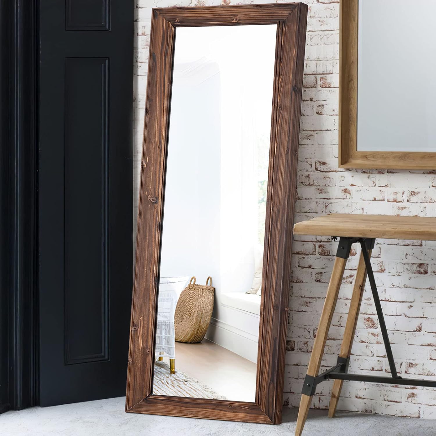 MAYEERTY Rustic Full Length Mirror 65"x22" Farmhouse Floor