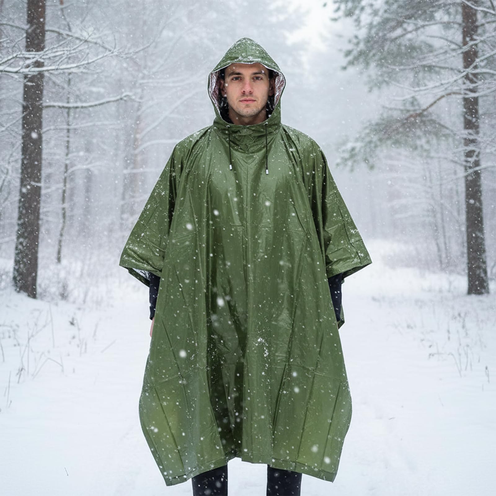 Ponczo awaryjne 4 Te zawiera pierwszą pomoc, wodoszczelne, ciepłe, odblaskowe | Koc ratunkowy, torba biwakowa i koc termiczny, unisex, nadaje się na kemping, wędrówki i w sytuacjach awaryjnych