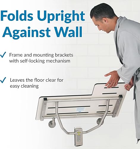 Miniatura 4 de Bobrick b-5181Reversible Asiento Plegable Para Ducha color marfil