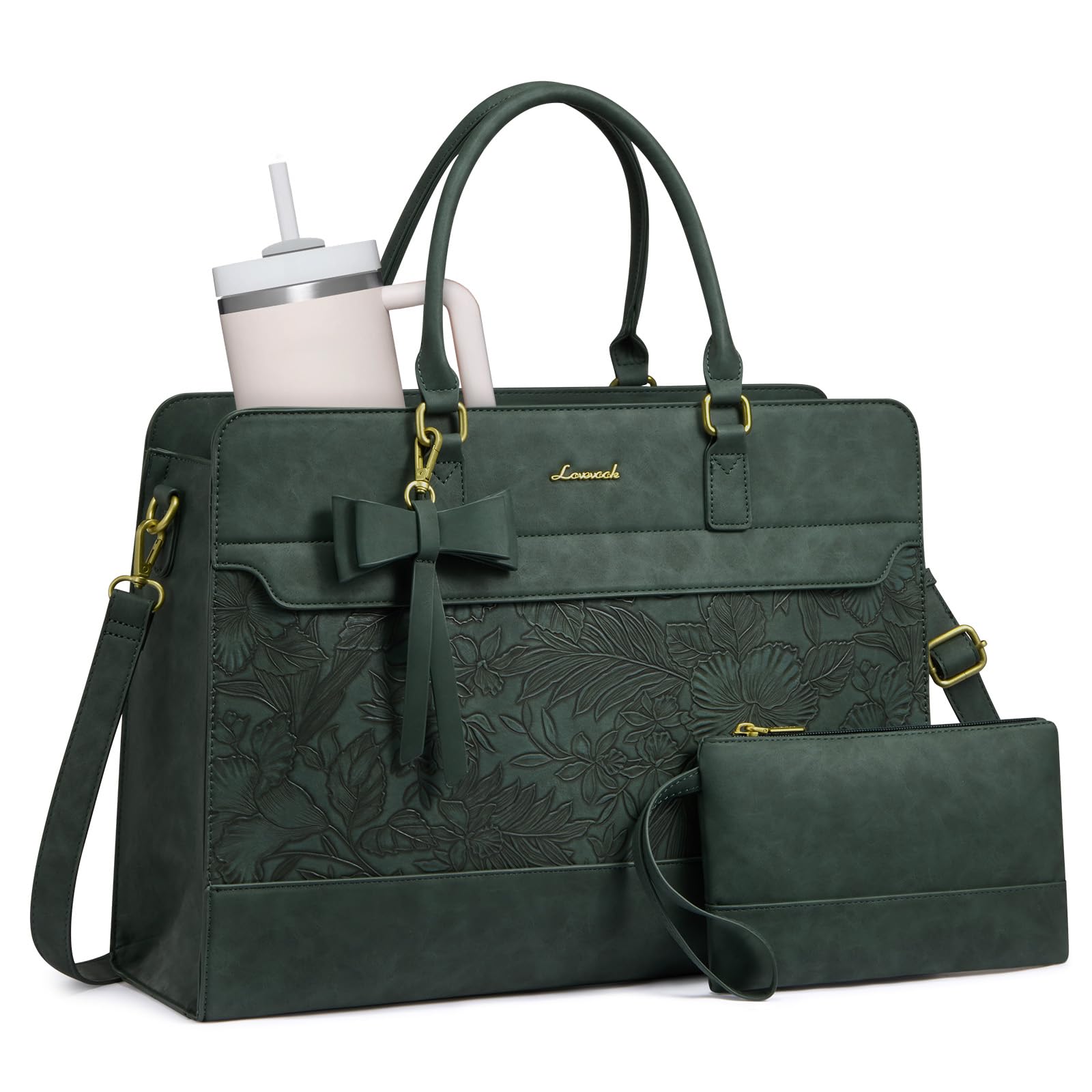 LOVEVOOK Laptop Tote Bag for Women,Leather Work Bag, Waterproof Business Teacher Bag,Large Computer Handbag Purse Briefcase,Office Gifts for Women
