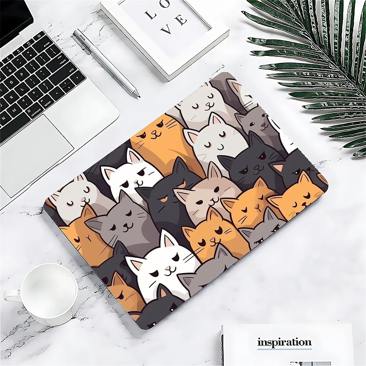Compatible with MacBook Air 13 inch Case 2020 2021 M1 A2337 A2179 A1932, Plastic Hard Shell Case for Mac Air 13 with Touch ID (2018-2021) - Cute Cartoon Cat